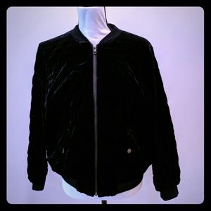 Velvet Quilted Bomber Jacket